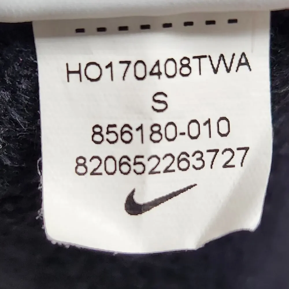 NIKE Hoodie Kids Small 8-10 Years Black Nike Air Spellout Swoosh Fleece 1/4 Zip